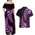 Purple New Zealand Paisley Silver Fern Couples Matching Off Shoulder Maxi Dress and Hawaiian Shirt Aotearoa Maori LT14 - Polynesian Pride