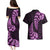 Purple New Zealand Paisley Silver Fern Couples Matching Puletasi Dress and Hawaiian Shirt Aotearoa Maori LT14 - Polynesian Pride