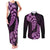 Purple New Zealand Paisley Silver Fern Couples Matching Tank Maxi Dress and Long Sleeve Button Shirt Aotearoa Maori LT14 Purple - Polynesian Pride