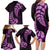 Purple New Zealand Paisley Silver Fern Family Matching Long Sleeve Bodycon Dress and Hawaiian Shirt Aotearoa Maori LT14 - Polynesian Pride