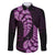 Purple New Zealand Paisley Silver Fern Family Matching Long Sleeve Bodycon Dress and Hawaiian Shirt Aotearoa Maori LT14 Dad's Shirt - Long Sleeve Purple - Polynesian Pride