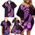 Purple New Zealand Paisley Silver Fern Family Matching Off Shoulder Short Dress and Hawaiian Shirt Aotearoa Maori LT14 - Polynesian Pride