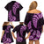 Purple New Zealand Paisley Silver Fern Family Matching Off Shoulder Short Dress and Hawaiian Shirt Aotearoa Maori LT14 - Polynesian Pride