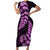 Purple New Zealand Paisley Silver Fern Family Matching Short Sleeve Bodycon Dress and Hawaiian Shirt Aotearoa Maori LT14 Mom's Dress Purple - Polynesian Pride