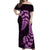 Purple New Zealand Paisley Silver Fern Off Shoulder Maxi Dress Aotearoa Maori LT14 Women Purple - Polynesian Pride