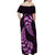 Purple New Zealand Paisley Silver Fern Off Shoulder Maxi Dress Aotearoa Maori LT14 - Polynesian Pride