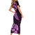 Purple New Zealand Paisley Silver Fern Short Sleeve Bodycon Dress Aotearoa Maori LT14 - Polynesian Pride