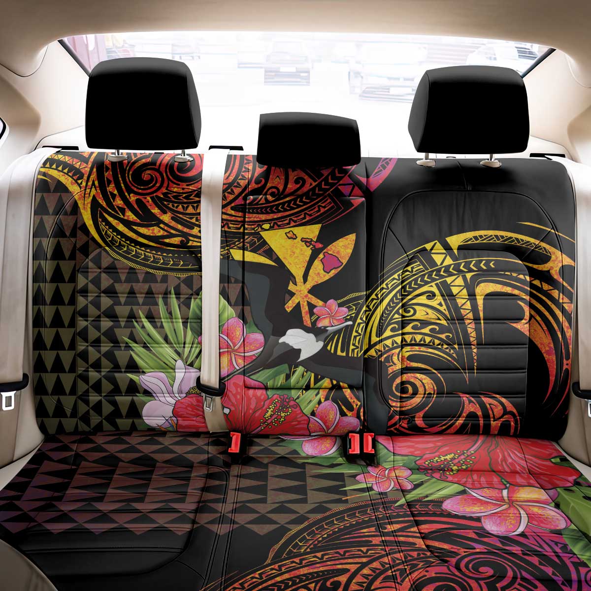 Hawaii Iwa Bird Back Car Seat Cover Great Frigatebird Kanaka Tropical Hippie Style LT14 - Polynesian Pride