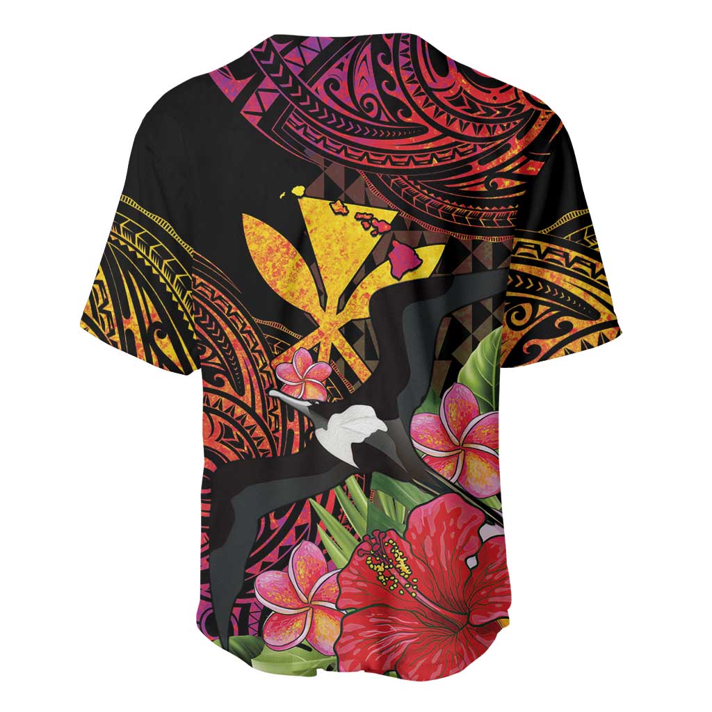 Hawaii Iwa Bird Baseball Jersey Great Frigatebird Kanaka Tropical Hippie Style LT14 - Polynesian Pride