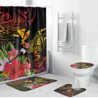 Hawaii Iwa Bird Bathroom Set Great Frigatebird Kanaka Tropical Hippie Style LT14 Bathroom Set (4 pcs) Black - Polynesian Pride