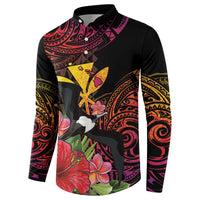 Hawaii Iwa Bird Button Sweatshirt Great Frigatebird Kanaka Tropical Hippie Style LT14 - Polynesian Pride
