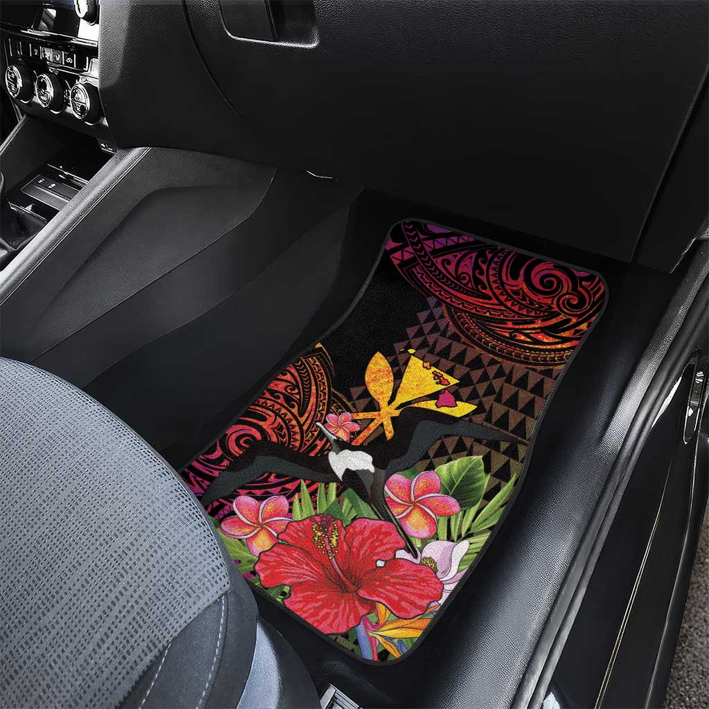 Hawaii Iwa Bird Car Mats Great Frigatebird Kanaka Tropical Hippie Style LT14 - Polynesian Pride