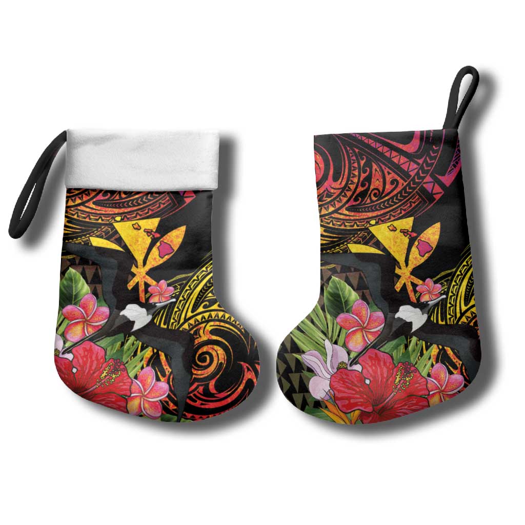 Hawaii Iwa Bird Christmas Stocking Great Frigatebird Kanaka Tropical Hippie Style - Polynesian Pride