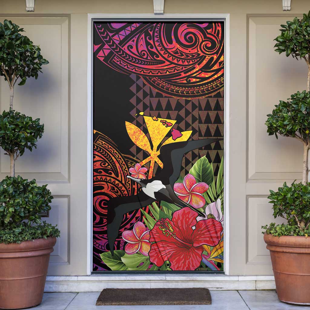 Hawaii Iwa Bird Door Cover Great Frigatebird Kanaka Tropical Hippie Style - Polynesian Pride