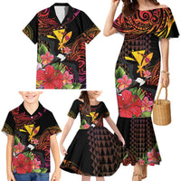 Hawaii Iwa Bird Family Matching Mermaid Dress and Hawaiian Shirt Great Frigatebird Kanaka Tropical Hippie Style - Polynesian Pride