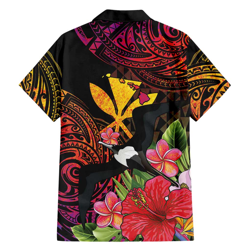 Hawaii Iwa Bird Family Matching Puletasi and Hawaiian Shirt Great Frigatebird Kanaka Tropical Hippie Style - Polynesian Pride