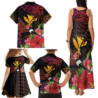 Hawaii Iwa Bird Family Matching Tank Maxi Dress and Hawaiian Shirt Great Frigatebird Kanaka Tropical Hippie Style - Polynesian Pride