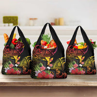 Hawaii Iwa Bird Grocery Bag Great Frigatebird Kanaka Tropical Hippie Style - Polynesian Pride