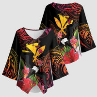 Hawaii Iwa Bird Kimono Sleeve Blouse Great Frigatebird Kanaka Tropical Hippie Style LT14 - Polynesian Pride