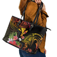 Hawaii Iwa Bird Leather Tote Bag Great Frigatebird Kanaka Tropical Hippie Style - Polynesian Pride