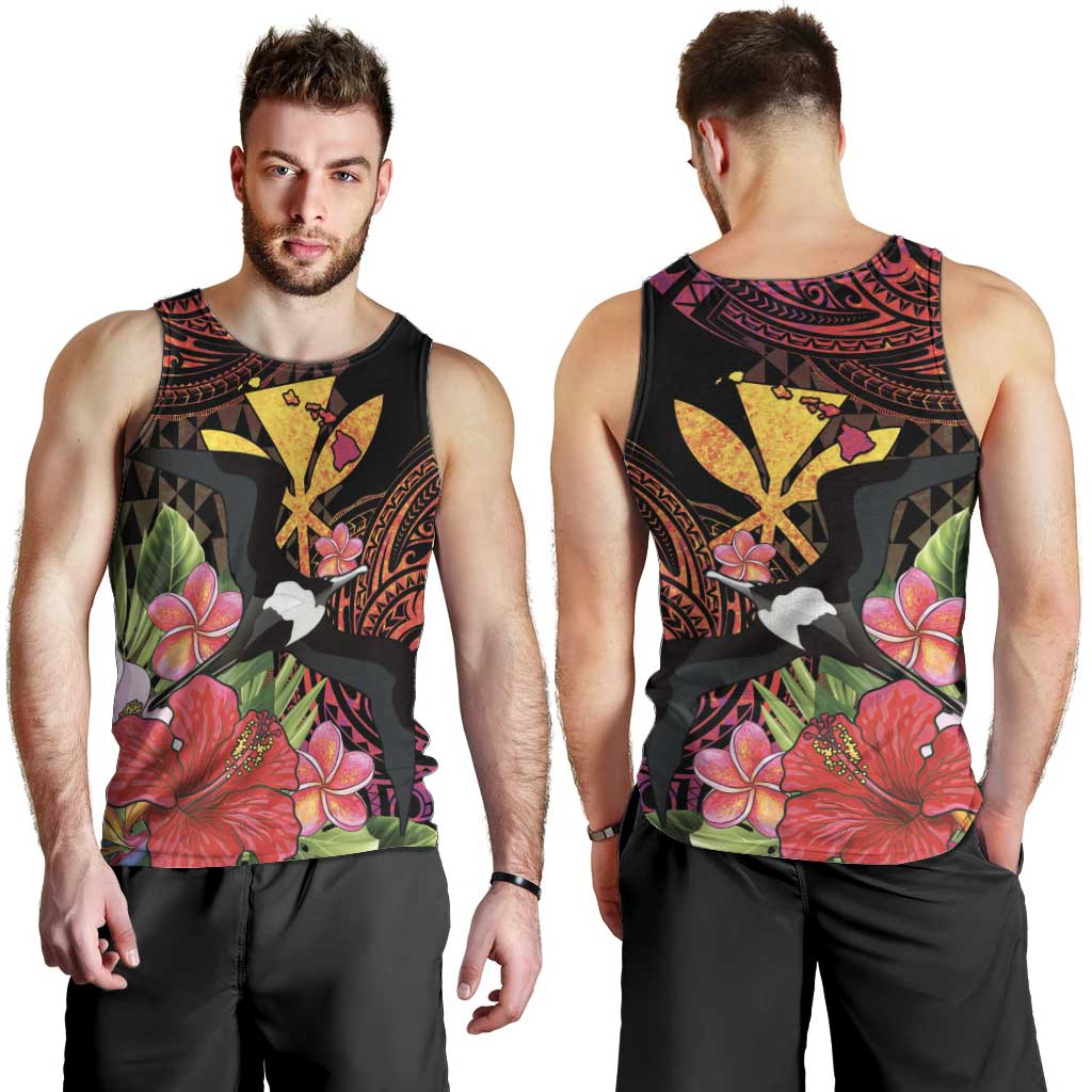 Hawaii Iwa Bird Men Tank Top Great Frigatebird Kanaka Tropical Hippie Style LT14 - Polynesian Pride
