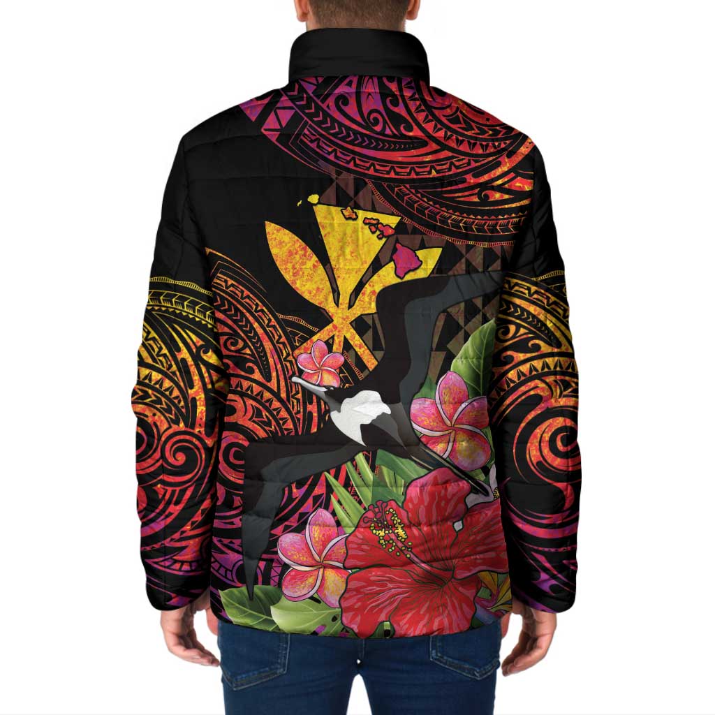 Hawaii Iwa Bird Padded Jacket Great Frigatebird Kanaka Tropical Hippie Style LT14 - Polynesian Pride