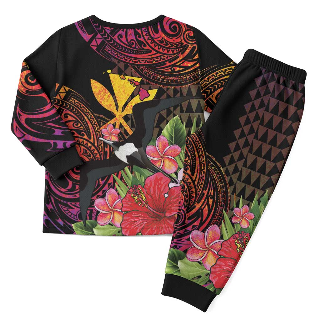 Hawaii Iwa Bird Christmas Pajama Set Great Frigatebird Kanaka Tropical Hippie Style - Polynesian Pride