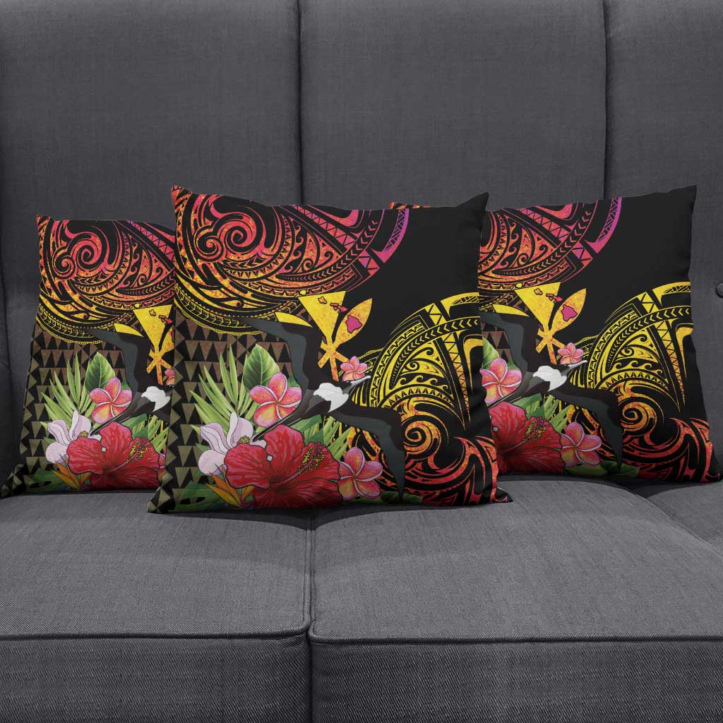 Hawaii Iwa Bird Pillow Cover Great Frigatebird Kanaka Tropical Hippie Style - Polynesian Pride