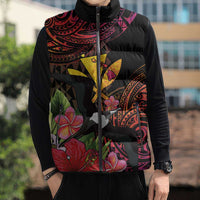 Hawaii Iwa Bird Sleeveless Puffer Jacket Great Frigatebird Kanaka Tropical Hippie Style LT14 - Polynesian Pride