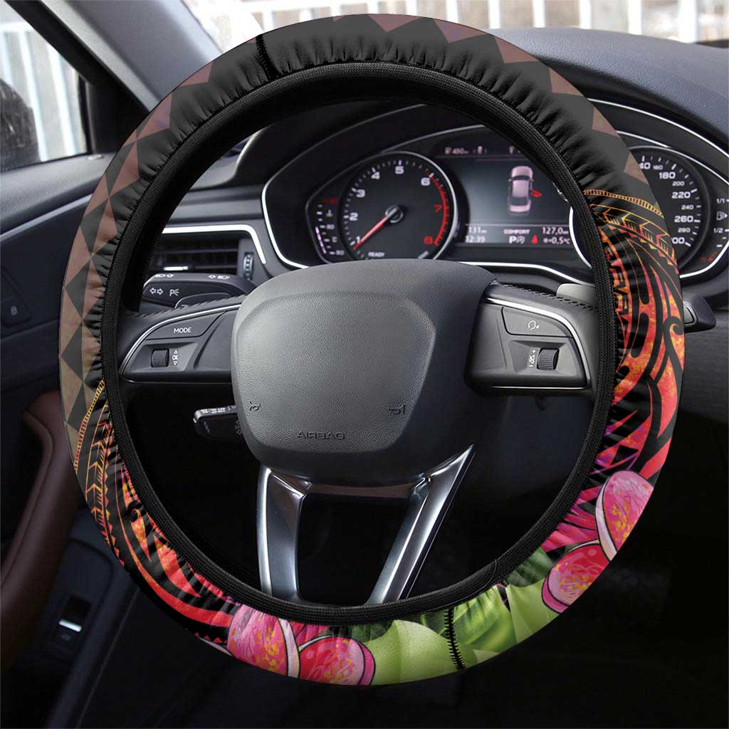 Hawaii Iwa Bird Steering Wheel Cover Great Frigatebird Kanaka Tropical Hippie Style - Polynesian Pride