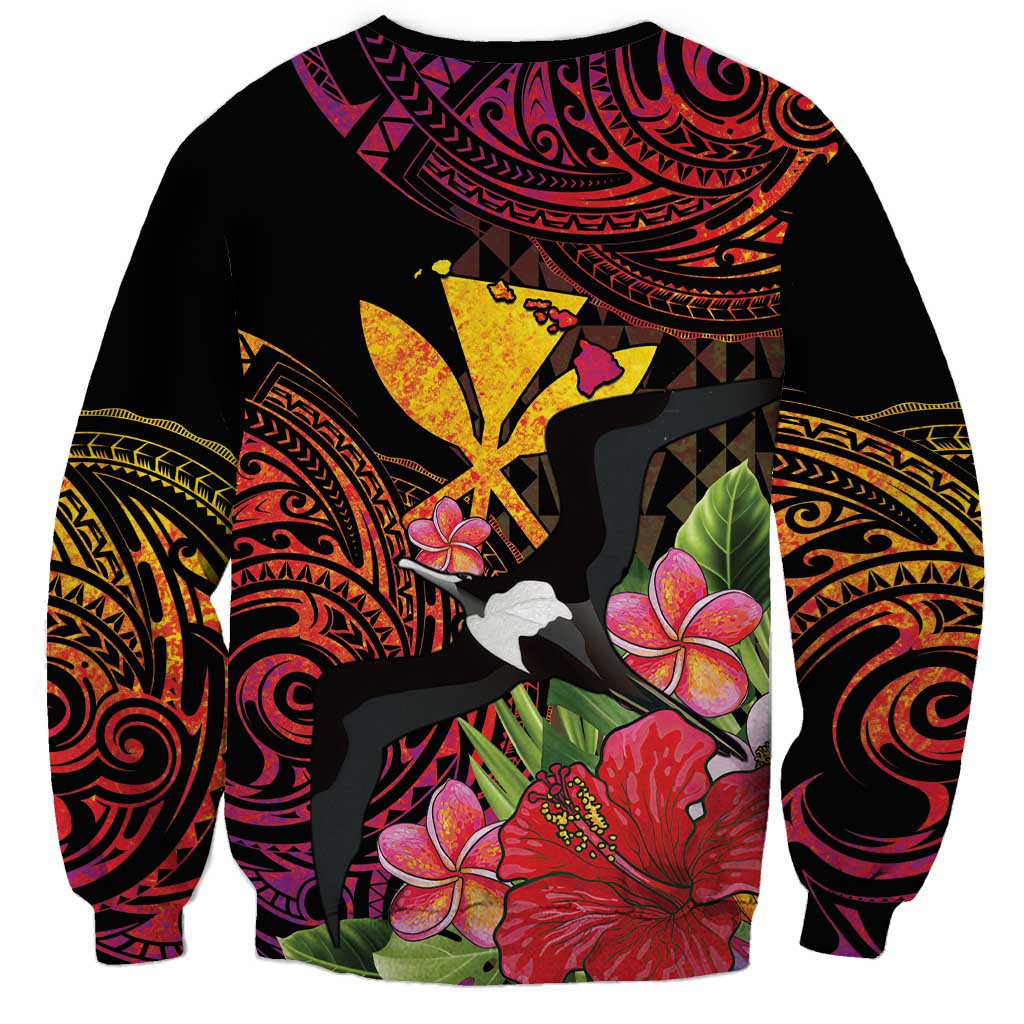 Hawaii Iwa Bird Sweatshirt Great Frigatebird Kanaka Tropical Hippie Style LT14 - Polynesian Pride