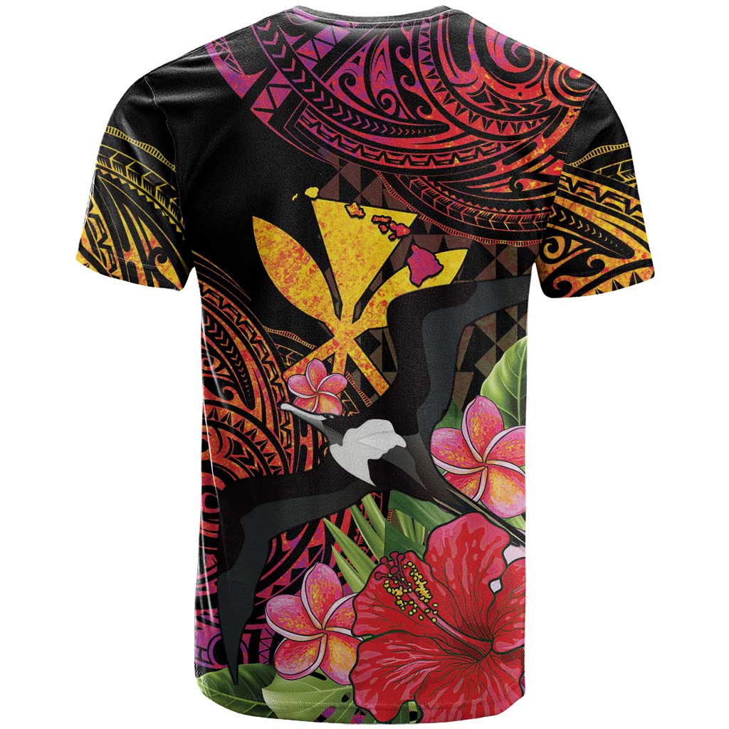 Hawaii Iwa Bird T Shirt Great Frigatebird Kanaka Tropical Hippie Style - Polynesian Pride