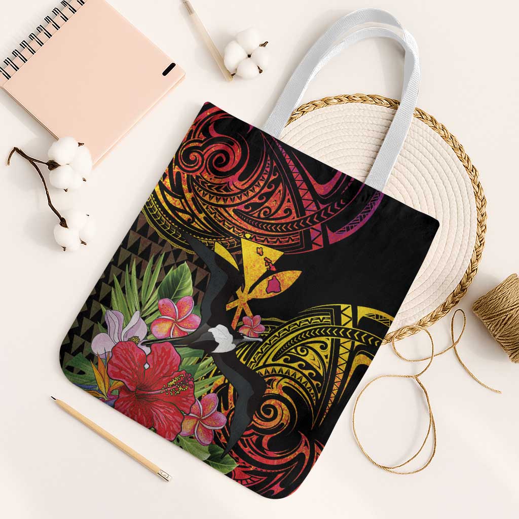 Hawaii Iwa Bird Tote Bag Great Frigatebird Kanaka Tropical Hippie Style - Polynesian Pride