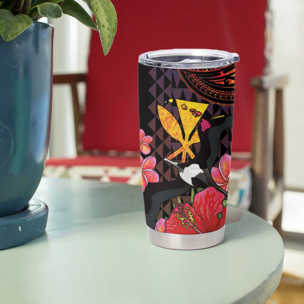 Hawaii Iwa Bird Tumbler Cup Great Frigatebird Kanaka Tropical Hippie Style - Polynesian Pride