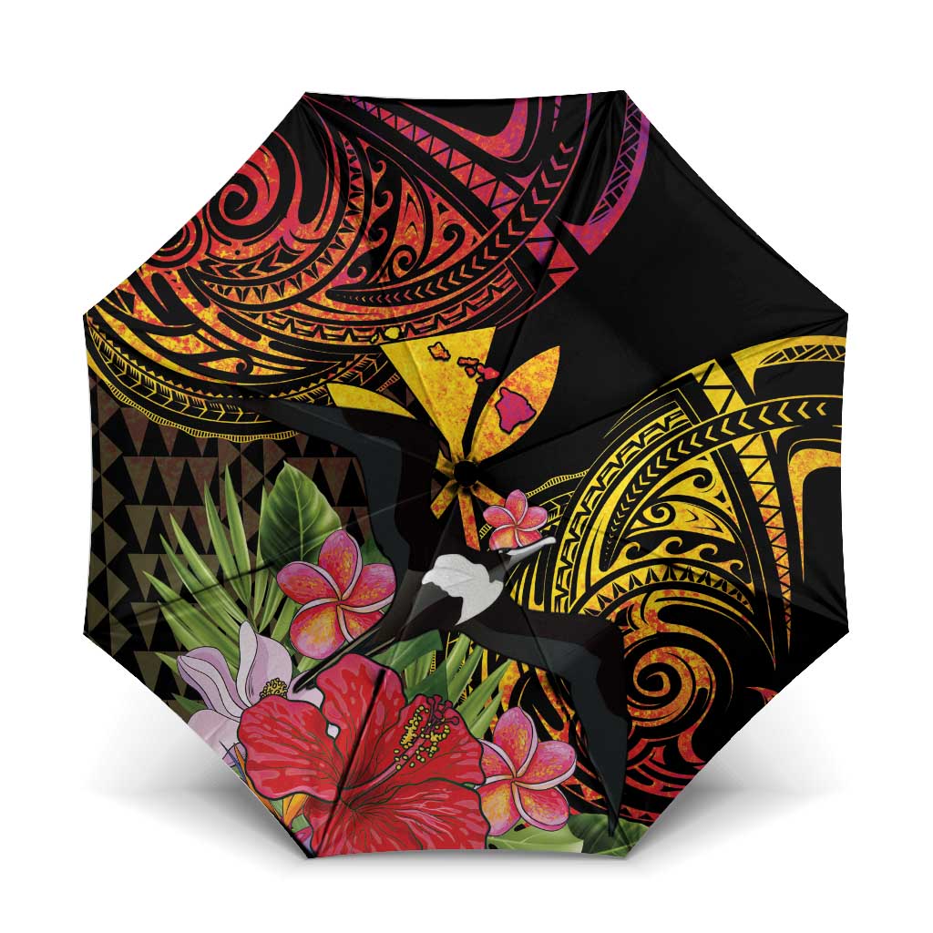 Hawaii Iwa Bird Umbrella Great Frigatebird Kanaka Tropical Hippie Style - Polynesian Pride