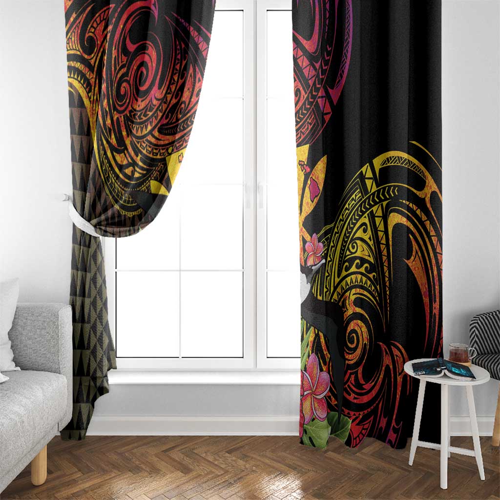 Hawaii Iwa Bird Window Curtain Great Frigatebird Kanaka Tropical Hippie Style - Polynesian Pride