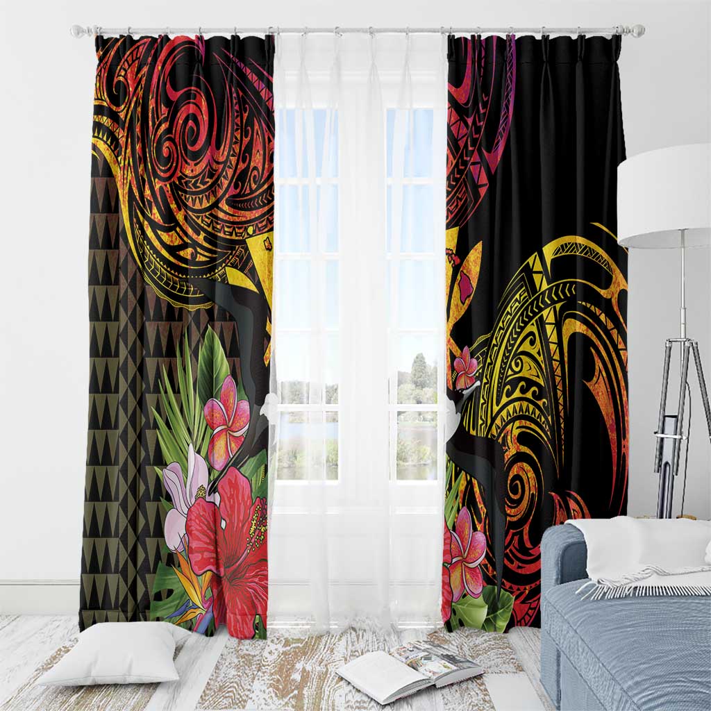 Hawaii Iwa Bird Window Curtain Great Frigatebird Kanaka Tropical Hippie Style - Polynesian Pride