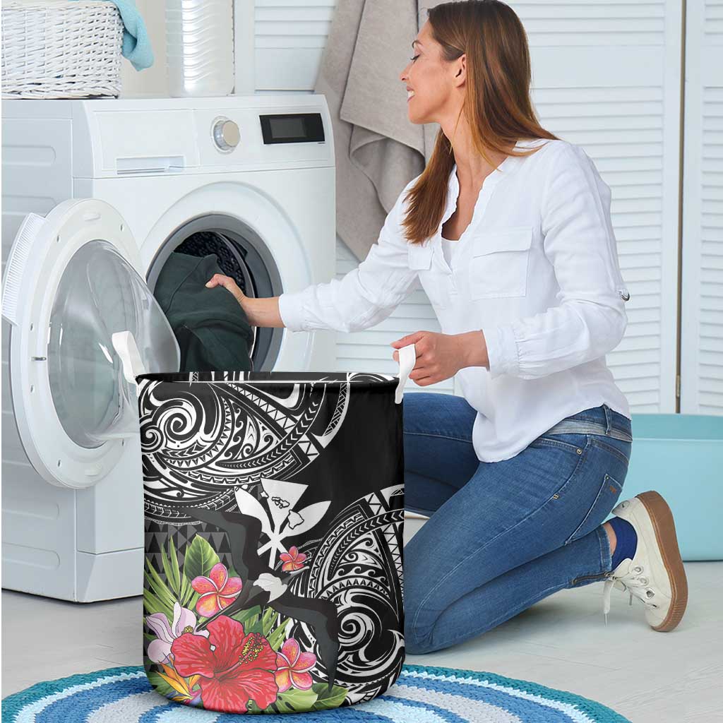 Hawaii Iwa Bird Laundry Basket Great Frigatebird Kanaka Tropical Flowers LT14 - Polynesian Pride