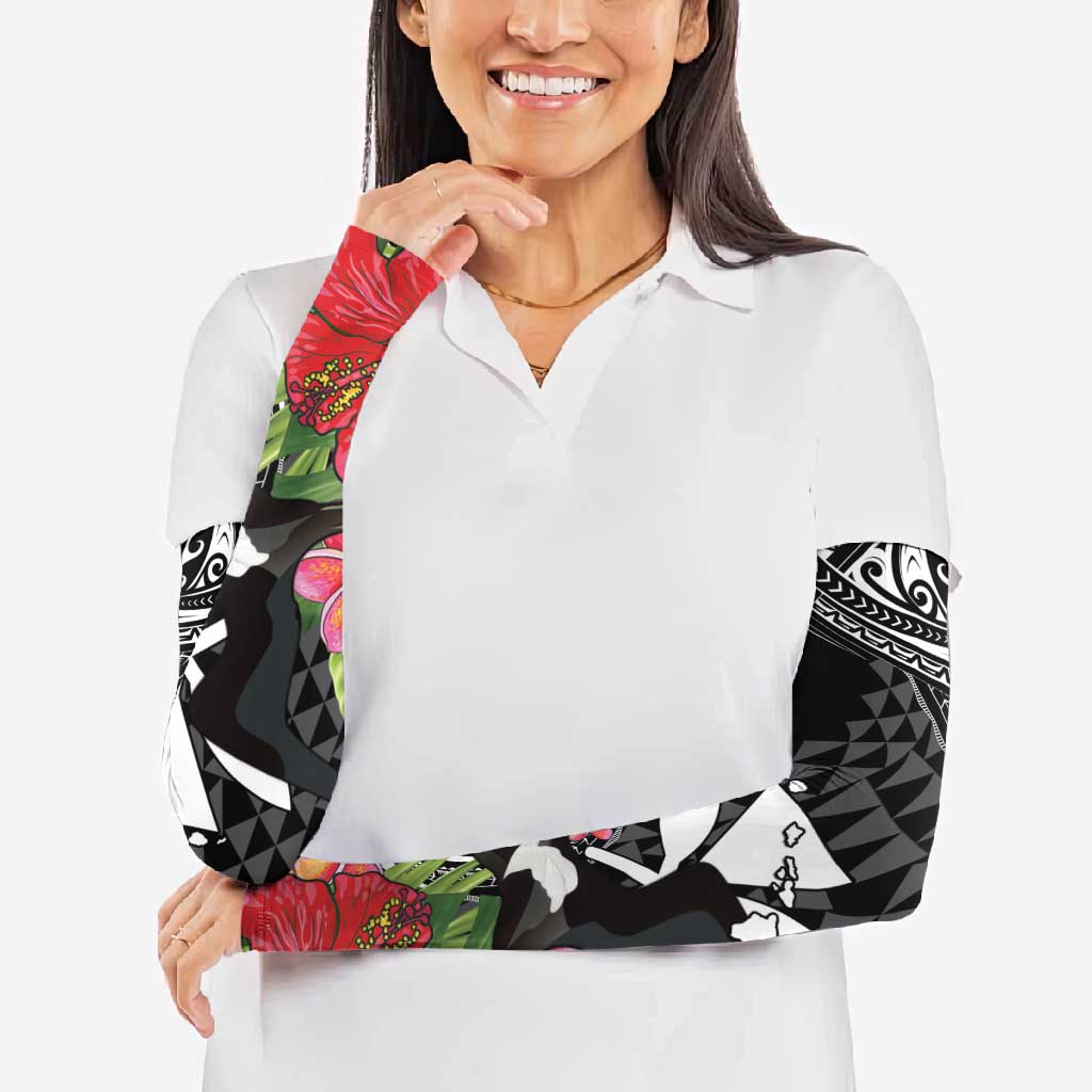 Hawaii Iwa Bird Arm Sleeves Great Frigatebird Kanaka Tropical Flowers LT14 - Polynesian Pride