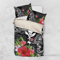 Hawaii Iwa Bird Bedding Set Great Frigatebird Kanaka Tropical Flowers - Polynesian Pride