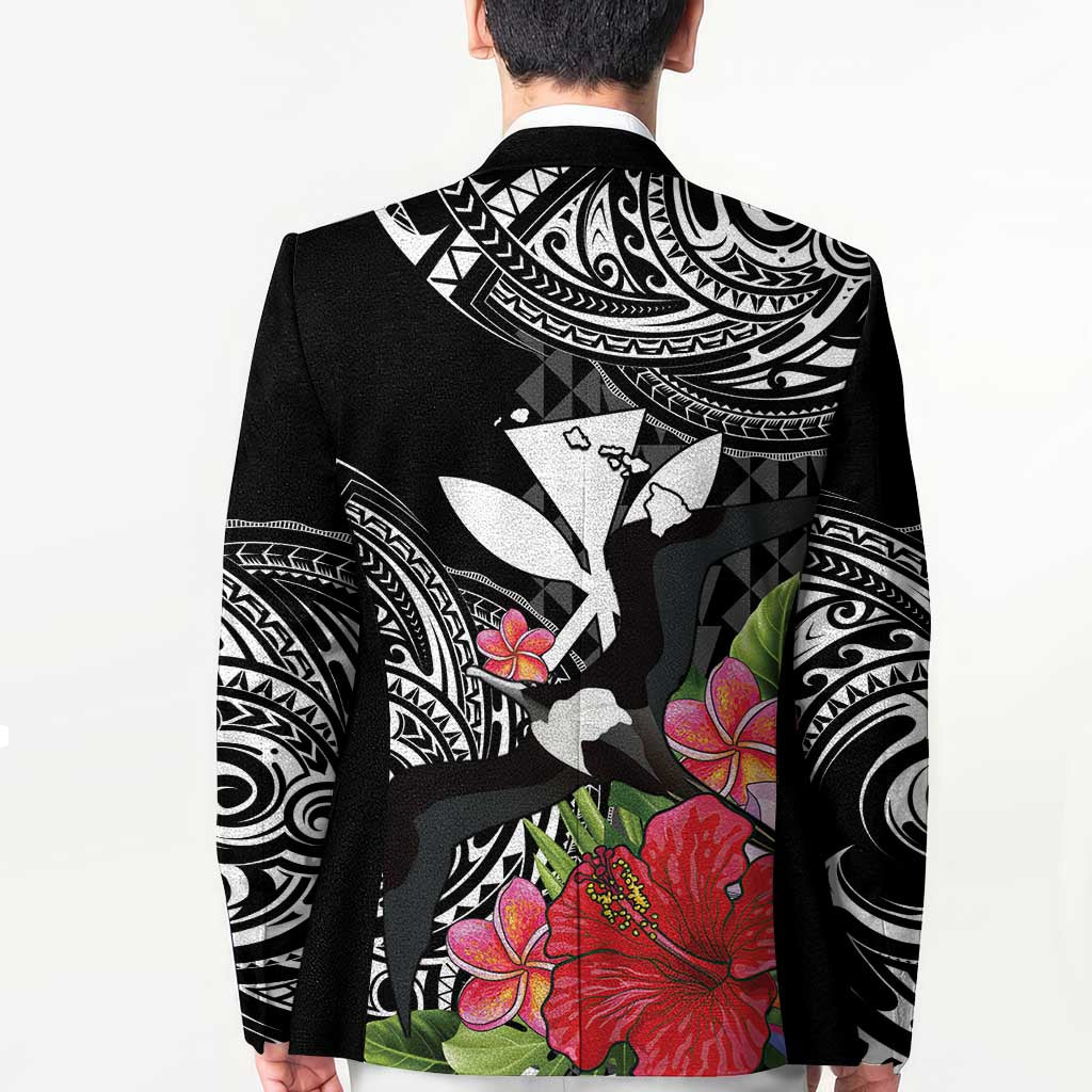 Hawaii Iwa Bird Blazer Great Frigatebird Kanaka Tropical Flowers - Polynesian Pride