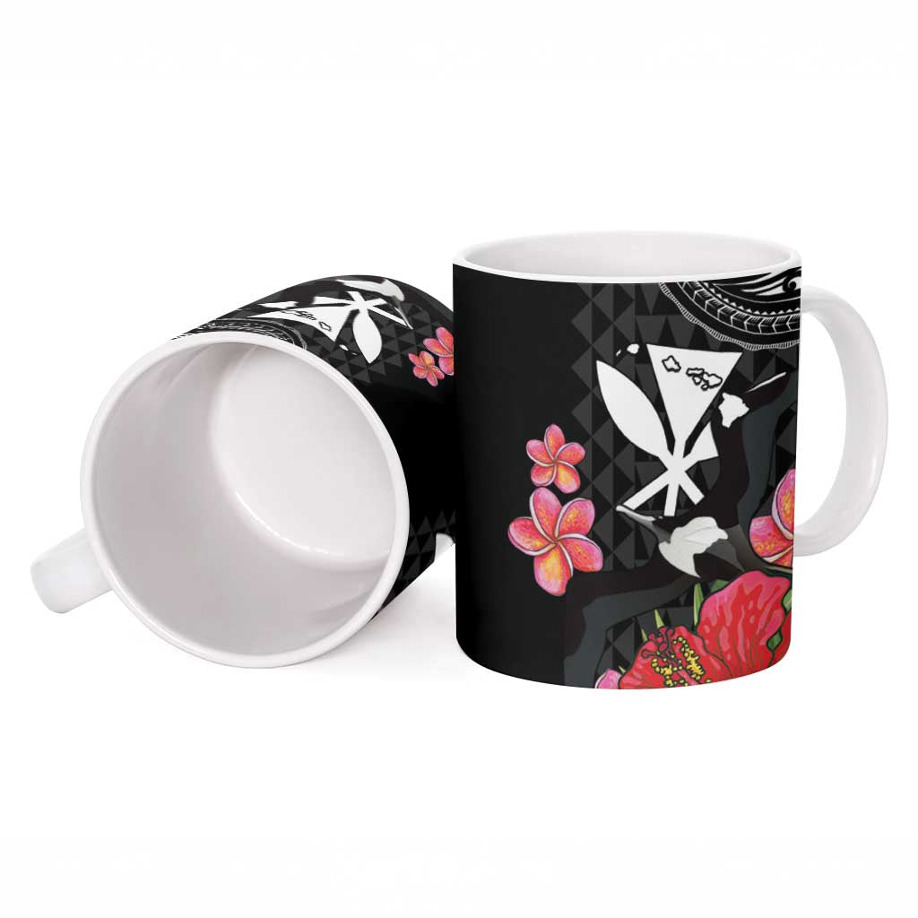 Hawaii Iwa Bird Ceramic Mug Great Frigatebird Kanaka Tropical Flowers LT14 - Polynesian Pride