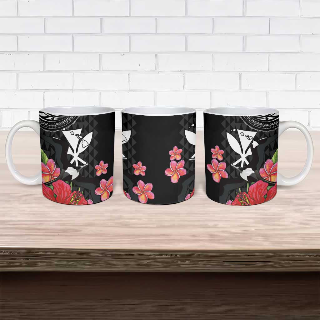 Hawaii Iwa Bird Ceramic Mug Great Frigatebird Kanaka Tropical Flowers LT14 - Polynesian Pride
