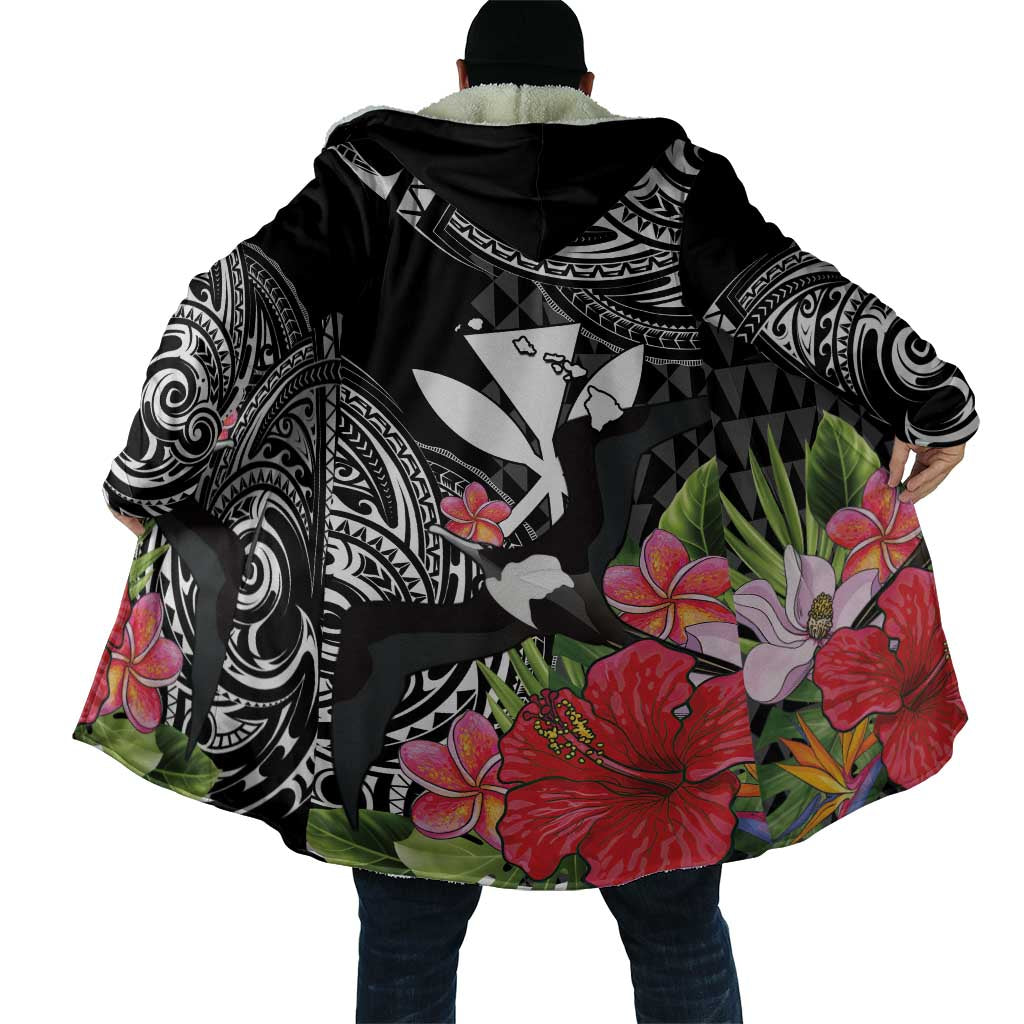 Hawaii Iwa Bird Cloak Great Frigatebird Kanaka Tropical Flowers LT14 - Polynesian Pride