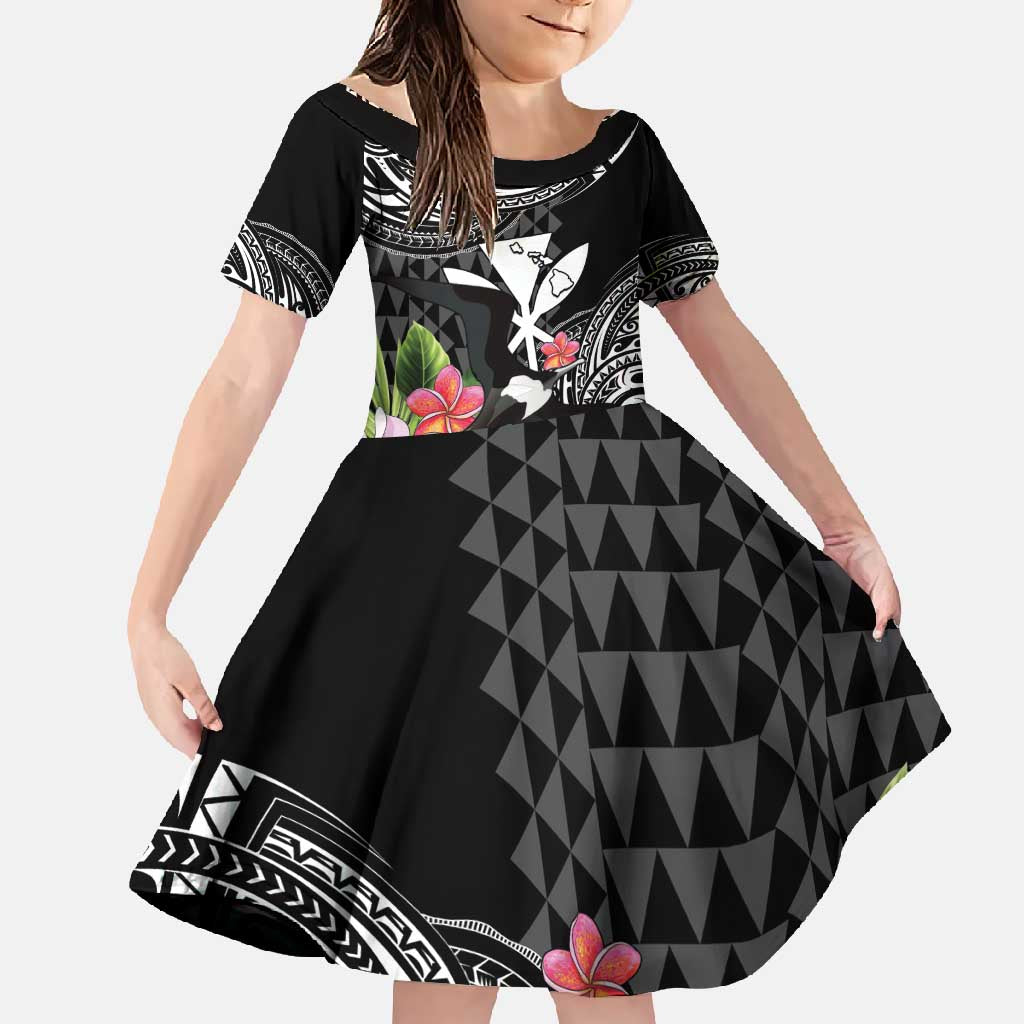 Hawaii Iwa Bird Family Matching Off Shoulder Maxi Dress and Hawaiian Shirt Great Frigatebird Kanaka Tropical Flowers - Polynesian Pride