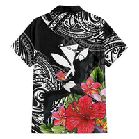 Hawaii Iwa Bird Family Matching Puletasi and Hawaiian Shirt Great Frigatebird Kanaka Tropical Flowers - Polynesian Pride