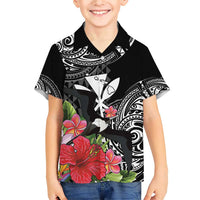 Hawaii Iwa Bird Family Matching Short Sleeve Bodycon Dress and Hawaiian Shirt Great Frigatebird Kanaka Tropical Flowers - Polynesian Pride
