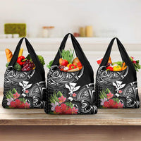 Hawaii Iwa Bird Grocery Bag Great Frigatebird Kanaka Tropical Flowers - Polynesian Pride