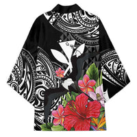 Hawaii Iwa Bird Kimono Great Frigatebird Kanaka Tropical Flowers LT14 - Polynesian Pride