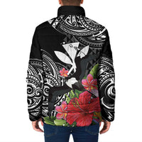 Hawaii Iwa Bird Padded Jacket Great Frigatebird Kanaka Tropical Flowers LT14 - Polynesian Pride